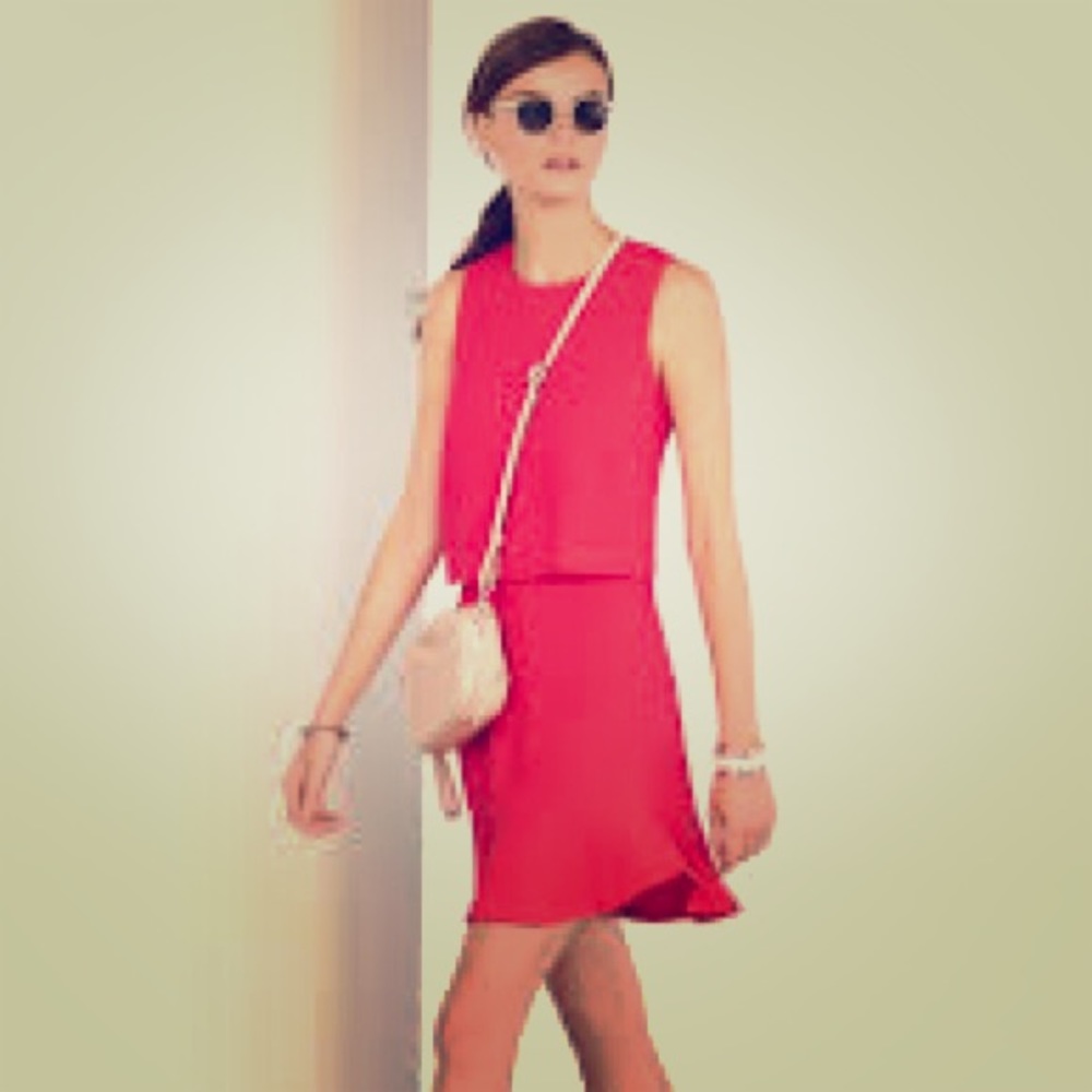 Banana Republic New Crepe Cutout Dress Red Glow